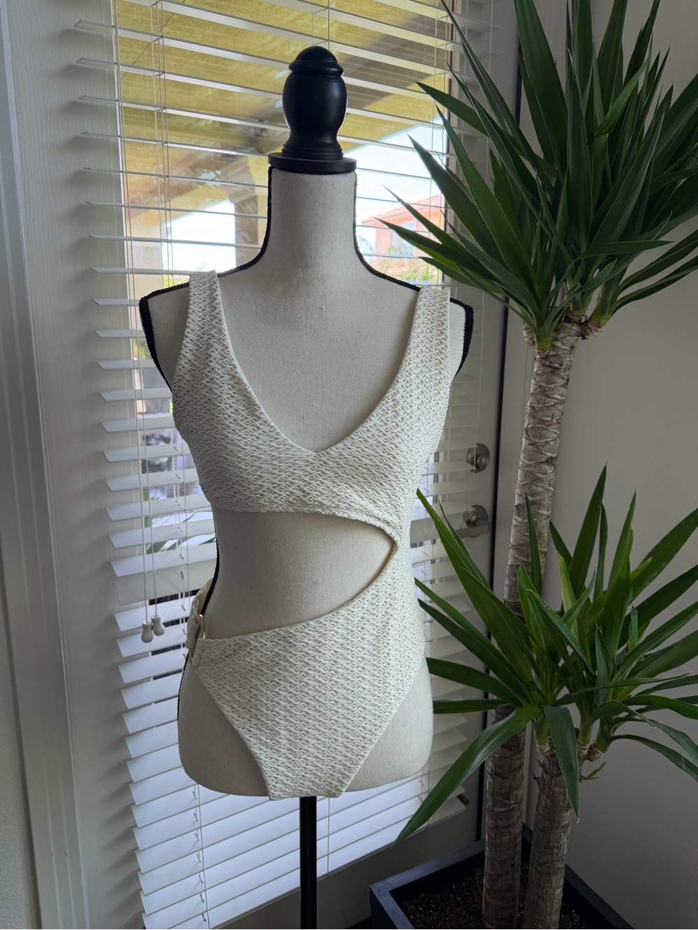 Monday Swimwear Ivory Swimsuit Label Detail